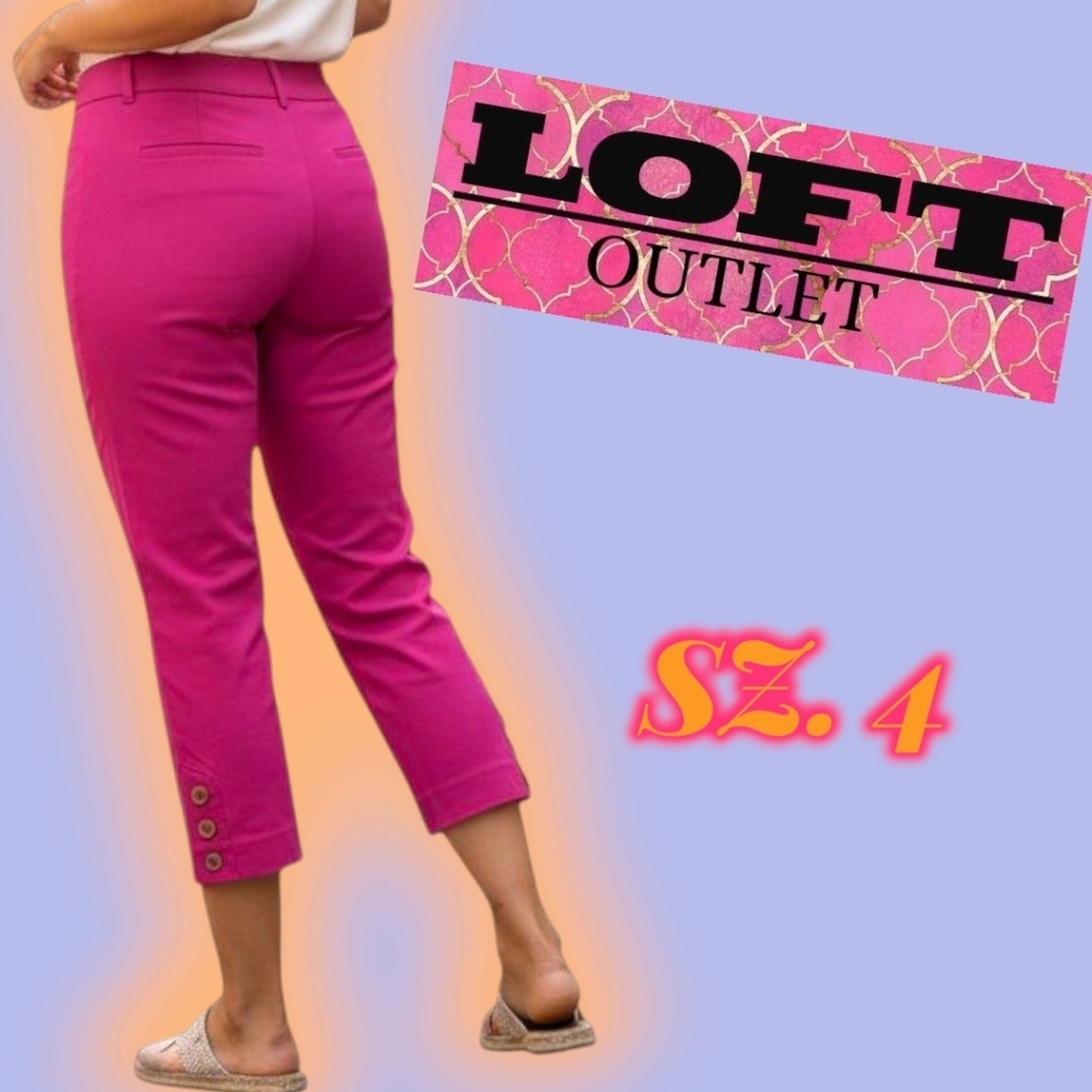 LOFT Fuschia Skinny Ankle Trousers Sz.4